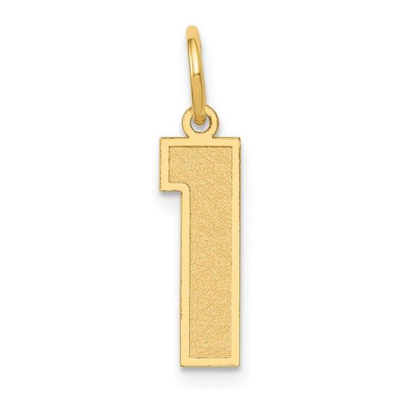 14k Yellow Gold, Jersey Collection, Medium Number 1 Pendant - Picture 1 of 6